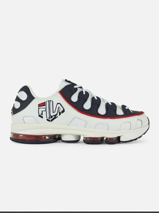 Left side shoe Fila sz 11 Men's Casual Lace-Up Sneakers - White, Navy & Red