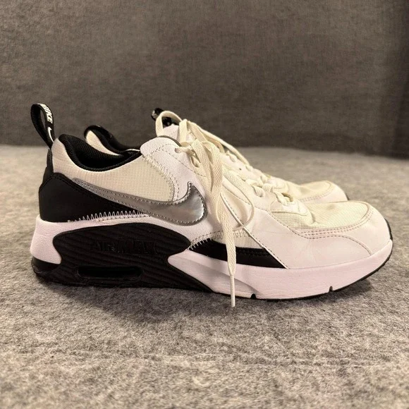 Nike Air Max‎ Excee Shoes Youth Size 7Y White Black Silver CZ4990-100 Sneakers