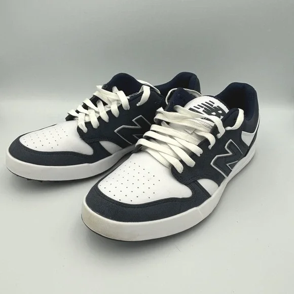 New Balance 480 Golf Shoes Mens 9.5 Navy White Spikeless Sneakers MG480NW