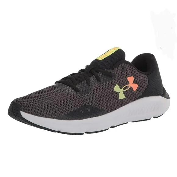 RARE Under Armour Charged Pursuit 3 Jet Gray 100/Blaze Orange Sneakers Size 10
