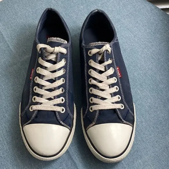 Levi's Stan Buck Sneaker White Canvas Tennis Shoes Choose Size 10