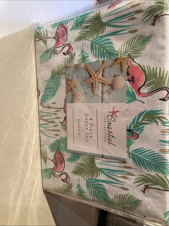Coastal Collection 4 piece queen sheet set