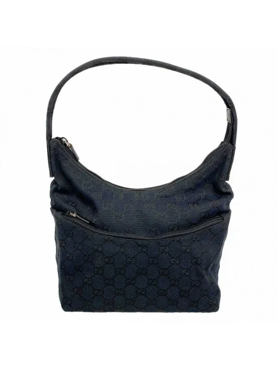 Gucci Shoulder Bag GG Canvas 001 Black Silver