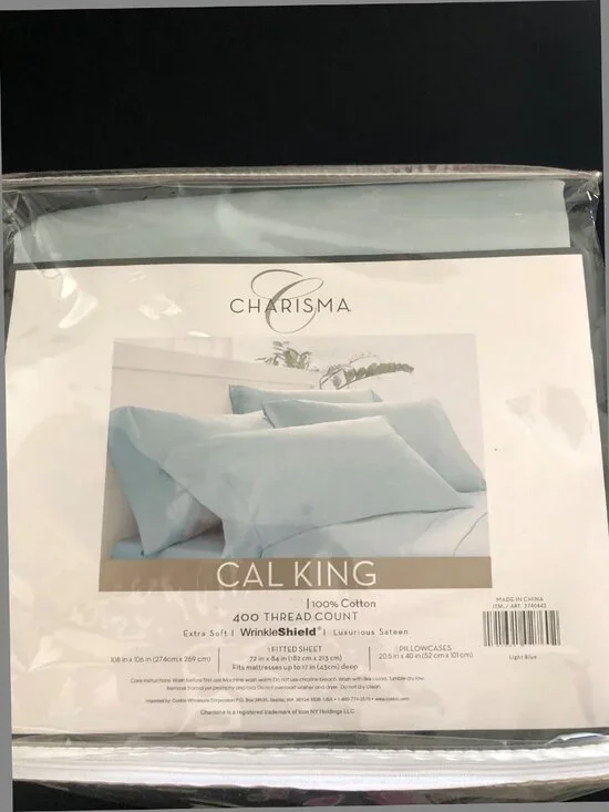 Charisma Cal King Partial Sheet Set 100% Cotton NWT