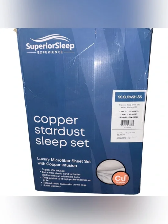 Superior Sleep Split King Luxury Microfiber Sheet Set Ash Gray, Deep Pockets