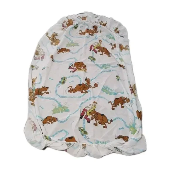 Vintage Scooby Doo TWIN Fitted SHEET Shaggy Mystery Machine Hanna Barbera USA