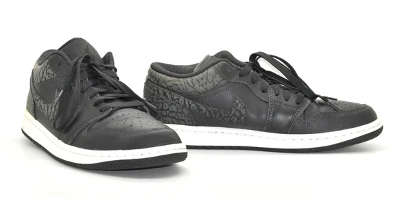 B2 Auth NIKE AIR JORDAN 1 SE Low Black Elephant Shoes FB9907-001 Size 8.5