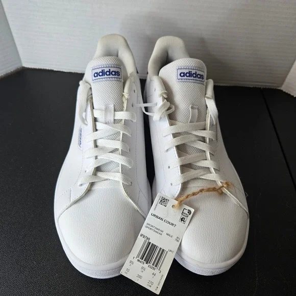 NWT Adidas Urban‎ Court IF9790 White Blue Leather Sneakers Mens Size 10