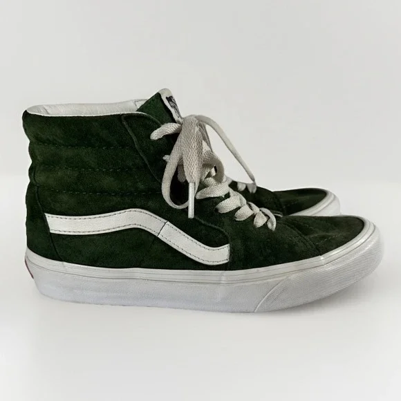 Vans Off The Wall Sk8-Hi HEIQ Eco Dry Green Suede Shoe Men Size 5.5 Women 7 0174