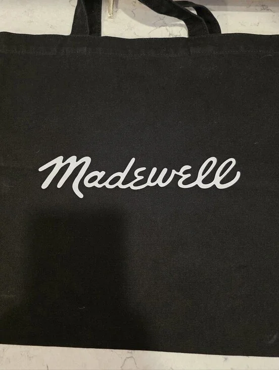 Madewell Black Tote with White Script Logo Bien Fait 15
