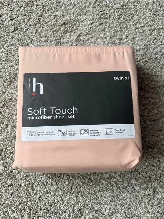 Soft Touch Microfiber Twin XL Sheet Set - Blush Pink-great for college dorm room