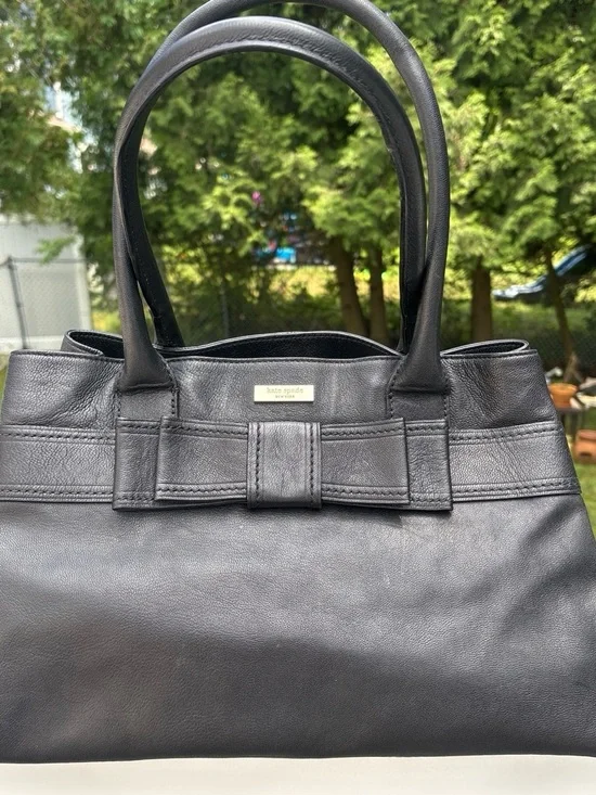 KATE SPADE EUC Vintage Large Black Bow Handbag Quinn Villabella