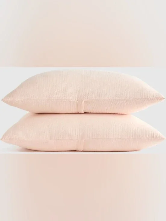 Quince NWOT Organic Cotton Gauze Sham Set Of 2 King Soft Pink