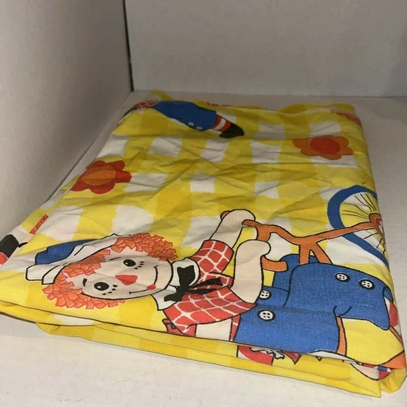 Vintage Raggedy Ann & Andy Flat twin sheet & Pillowcase Bobbs Merrill‎ Wamsutta