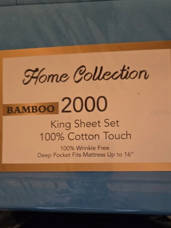 NWT Home Collection King Sheet Set - Light Blue Six Piece Set