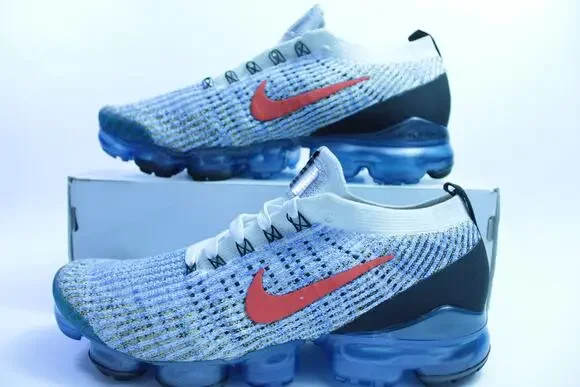 NEW Nike Air VaporMax Flyknit 3 'Photo Blue Gold' Sz M 10 AJ6900 106