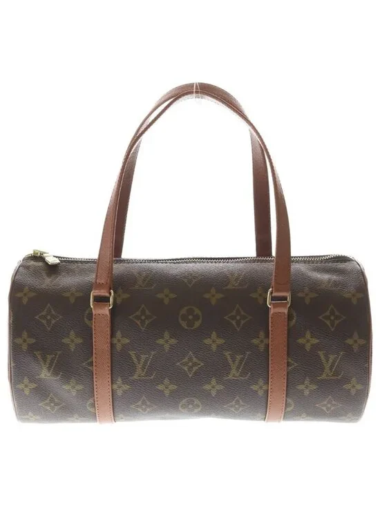 Louis Vuitton Monogram Papillon 30 Handbag Brown Leather Gold