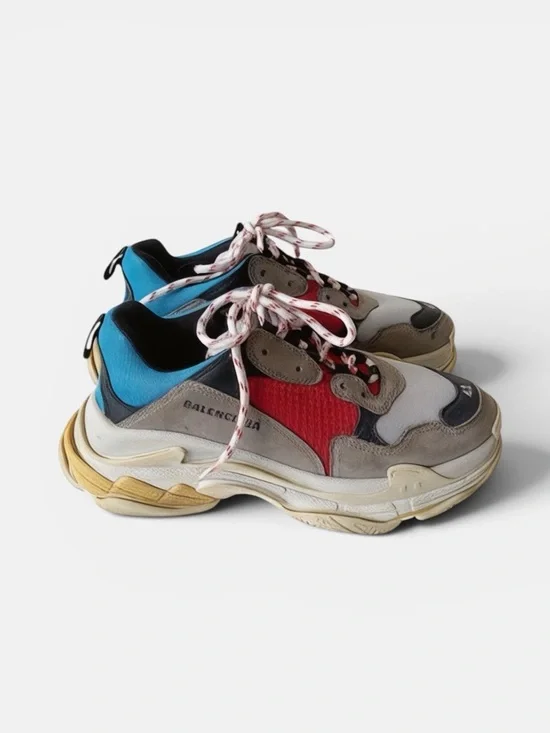 BALENCIAGA Triple‎ S Sneaker 'Blue Red' Size 9