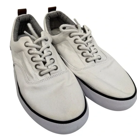 Goodfellow & Co Mens Brady White Canvas Lace Up Low Top‎ Sneaker Shoe Size 8