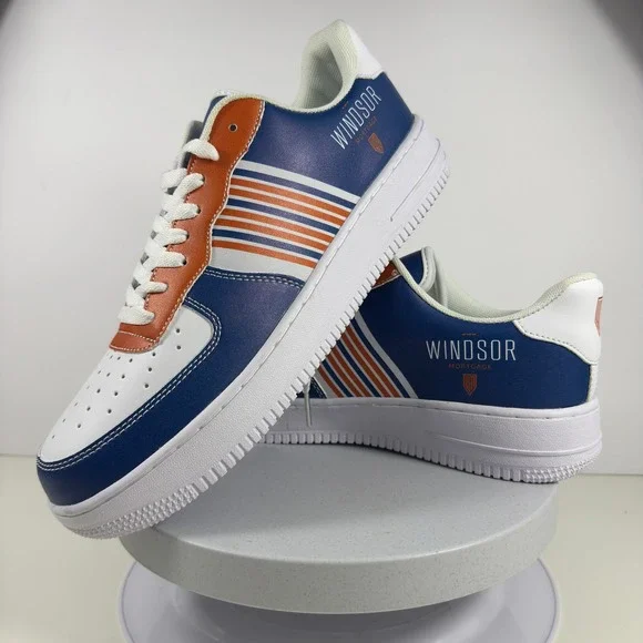 Windsor Mortgage‎ Sneakers Men 10 Blue Orange Stripe Lace Up Low Top