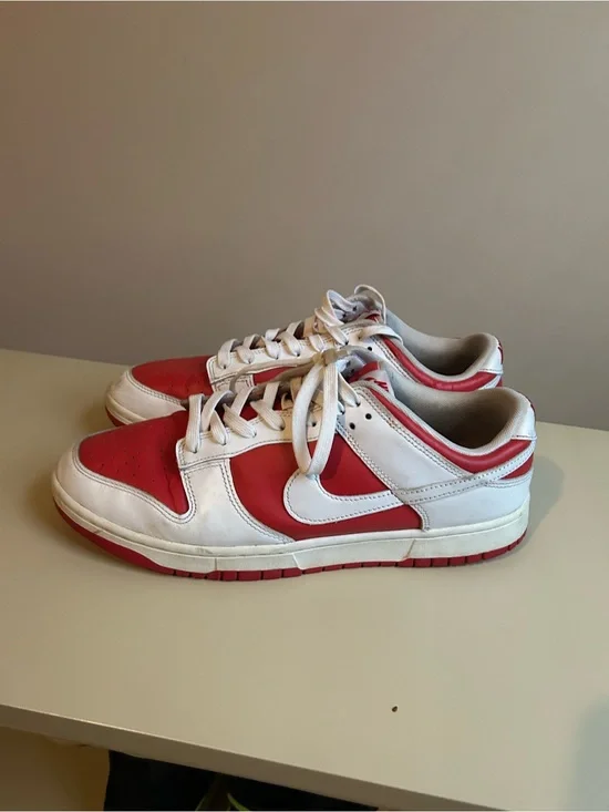 Red and White Nike dunks
