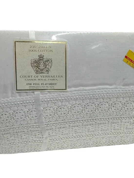 New‎ Cannon Royal Family Colurt of Versailles Venise Lace Full Flat Sheet