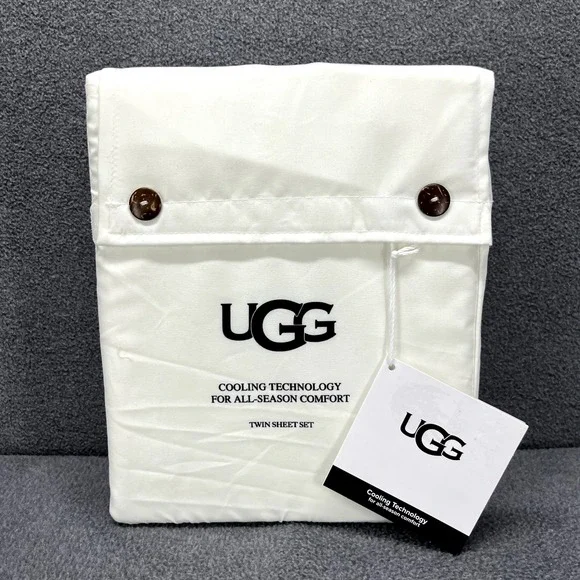 UGG TWIN‎ Sheet Set Alahna Cooling Technology All-Season Snow 4 Piece Set