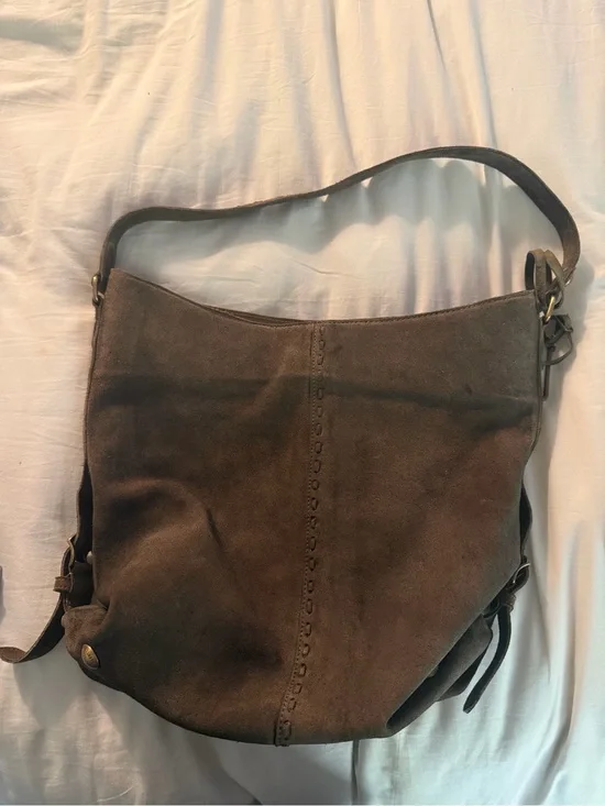 Free People Brown Suede Shoulder Bag  Dallas distressed suede bag