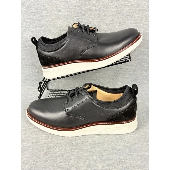 Samuel Hubbard Rafael Shoes Mens 9.5 M Black Leather Lace Up Derby Hybrid Casual