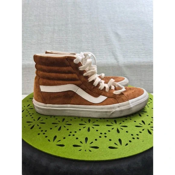 Vans Sk8-Hi Scotchgard Unisex M8/W9.5 Skateboard Shoes Brown Suede Sneakers