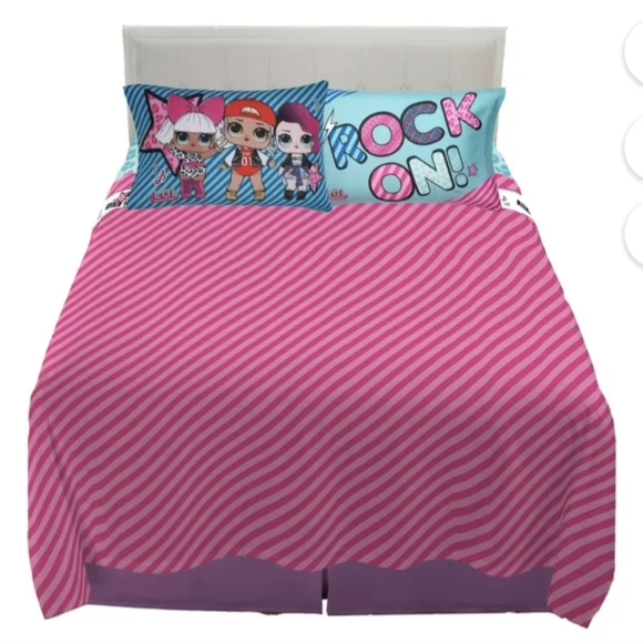 LOL Surprise Kids Full Sheet&2 Pillow Set, MGA