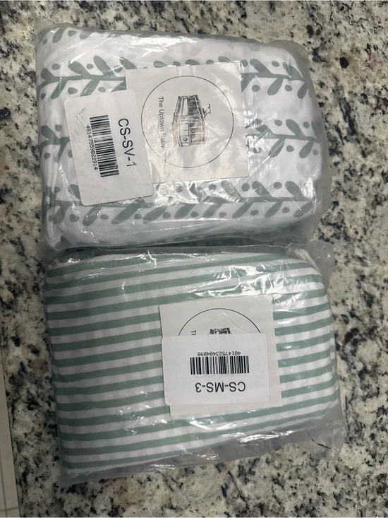 TWO The Uptown Baby Sage Green Vine 100% Cotton Percale Crib Sheet NIP Classic