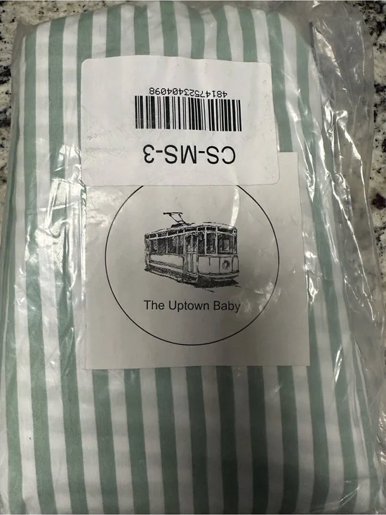 1 NWT The Uptown Baby GREEN White Stripe 100% Cotton Percale Crib Sheet CLASSIC
