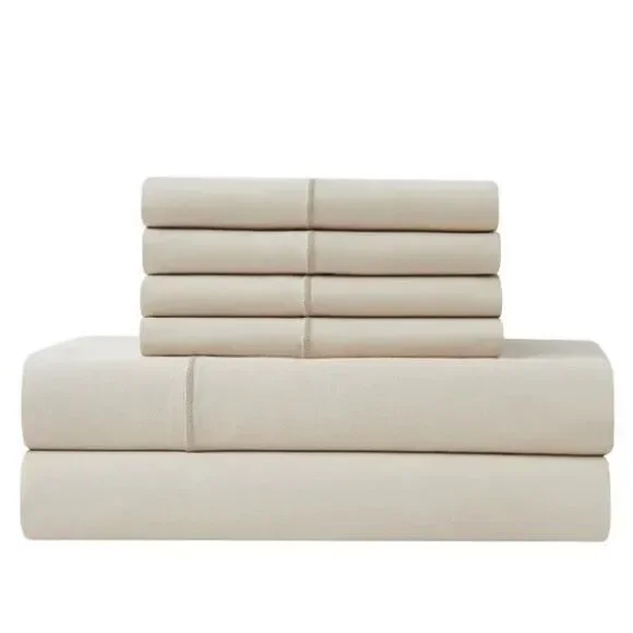 Highland Park Queen 1000 Thread Count Pima Cotton 6-piece Sheet Set Color Oatmea