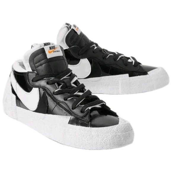Nike Sacai x Blazer Low 'Black Patent' Men's Size 10 ( EUC )