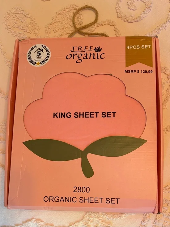 Coral Pink King Sheet Set - Organic 2800
