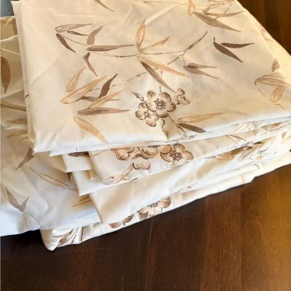 Vintage Floral Bamboo Botanical Sheet set