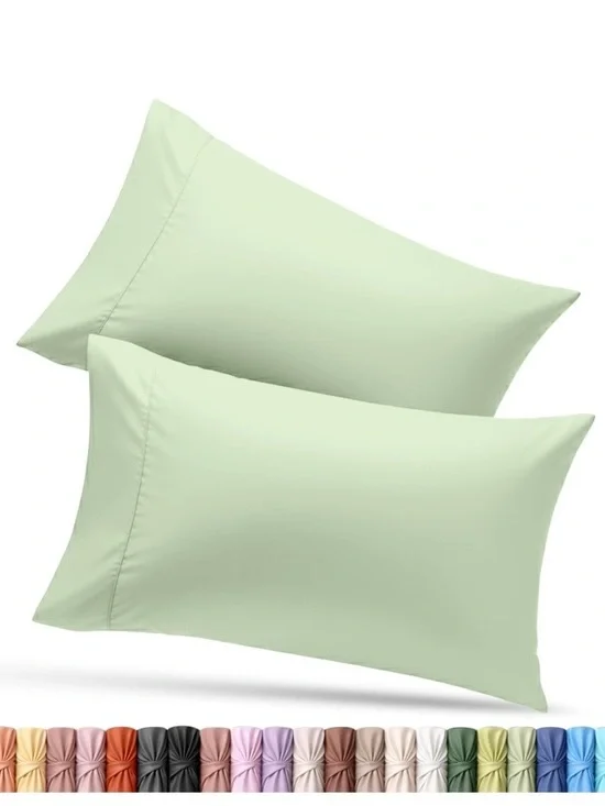 Set of Soft Brushed Microfiber Pillowcases QUEEN 30x20” SAGE GREEN