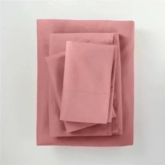 NWT Full Washed Supima Percale Solid‎ Sheet Set Rose - Casaluna