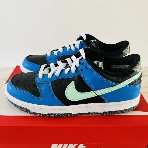 NIKE Dunk Low SE Black/Light Photo Blue/Active Pink/Mint Foam - M 5.5 Y (7 W)