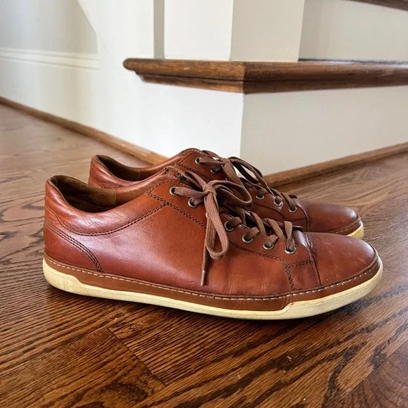 Allen Edmonds Porter Mens Leather Sneakers Brown Derby‎ Shoes Portugal MSRP $350