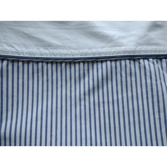 Springs King Flat Sheet Striped Blue White Cotton Blend Beach House Nautical USA