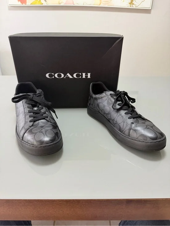 Coach Men’s Monogram Low-Top Sneakers in Black and Gray size 11-5 mens