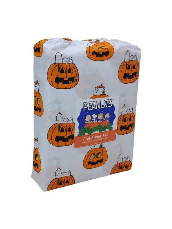 Peanuts Full Sheet Set With Snoopy Pumpkins Halloween Design Fall
