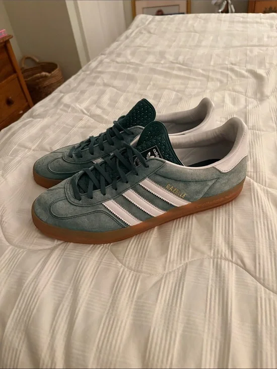 adidas Gazelle Suede Sneakers - Teal & White