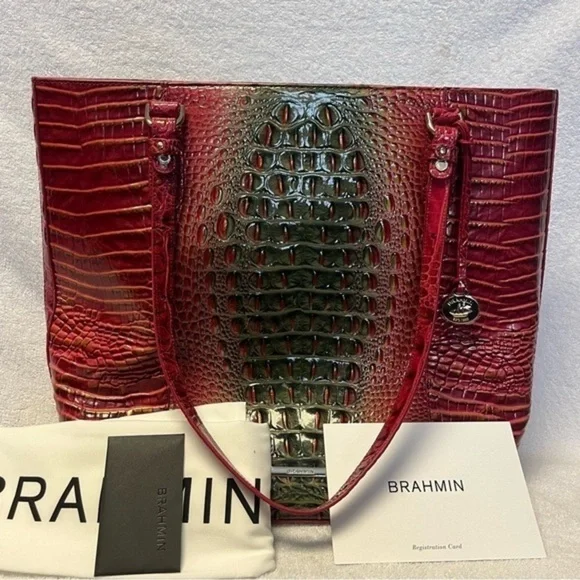 Brahmin Abigail Tote Garland Ombre Melbourne Leather NWT