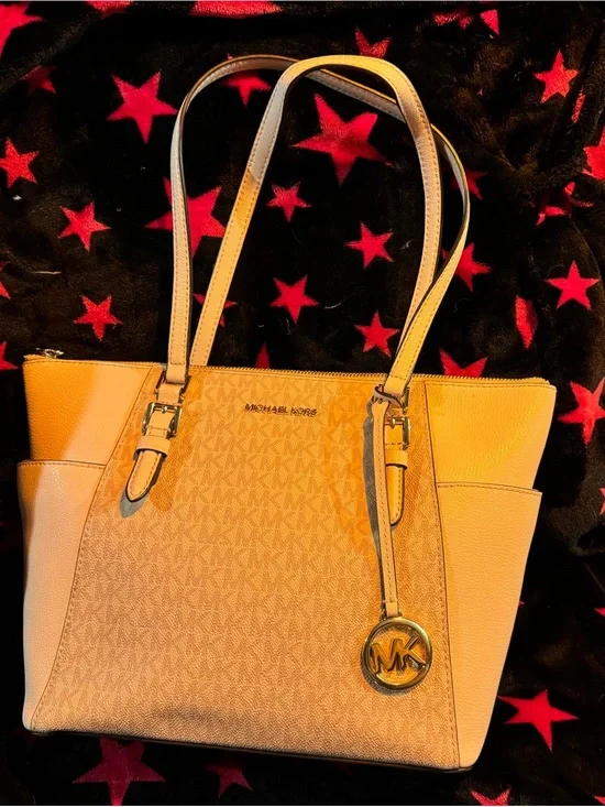 Michael Kors Tote with Signature Logo Charm in Pink