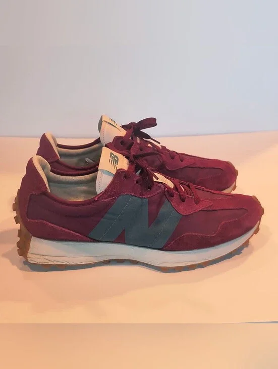 New Balance Men's Burgundy and Gray Sneakers