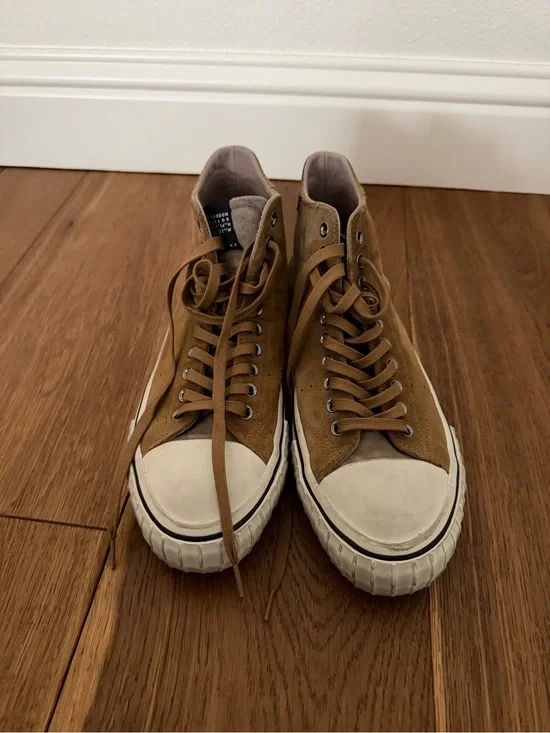 All Saints Men’s Lewis High-Top Suede Sneakers in Brown - in brand new condition
