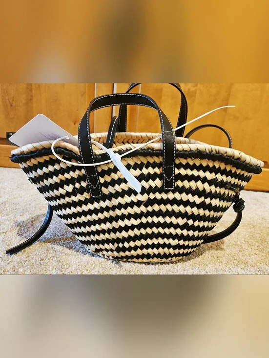 NEW! Isabel Marant Leather & Straw Beach Tote